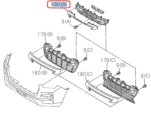 8975512920 Накладка решітки радіатора верхньої D-Max TFS-40 (Р
